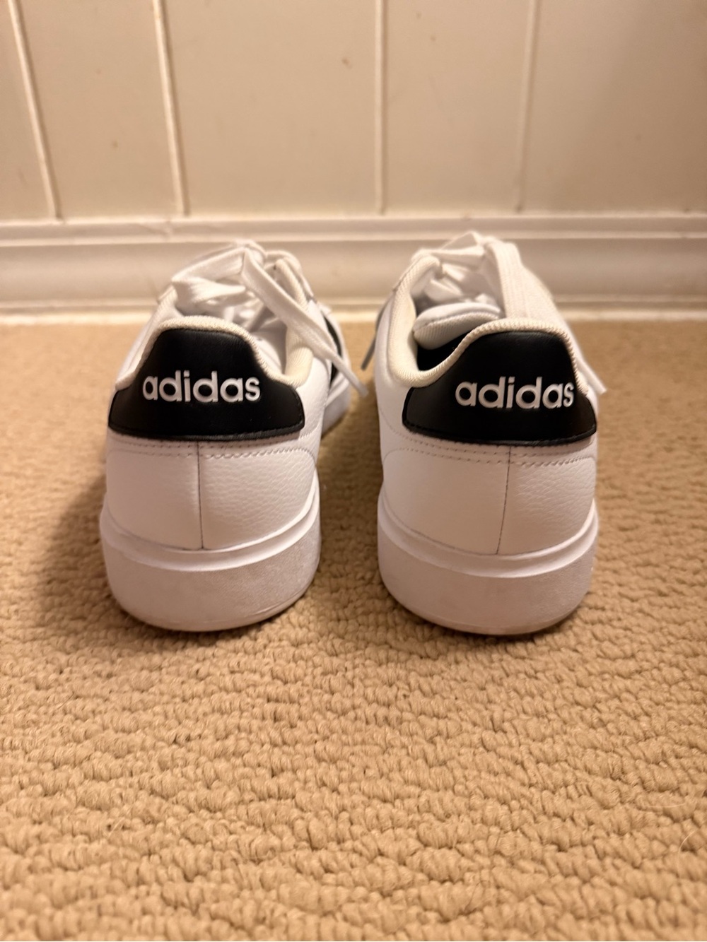 Adidas White Sneakers with Black Stripes Low-Top - Picture 3 of 6